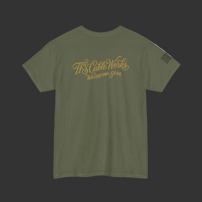 Waterfowl Gear T‑Shirt — TFS Cable Works Logo Duck Tee