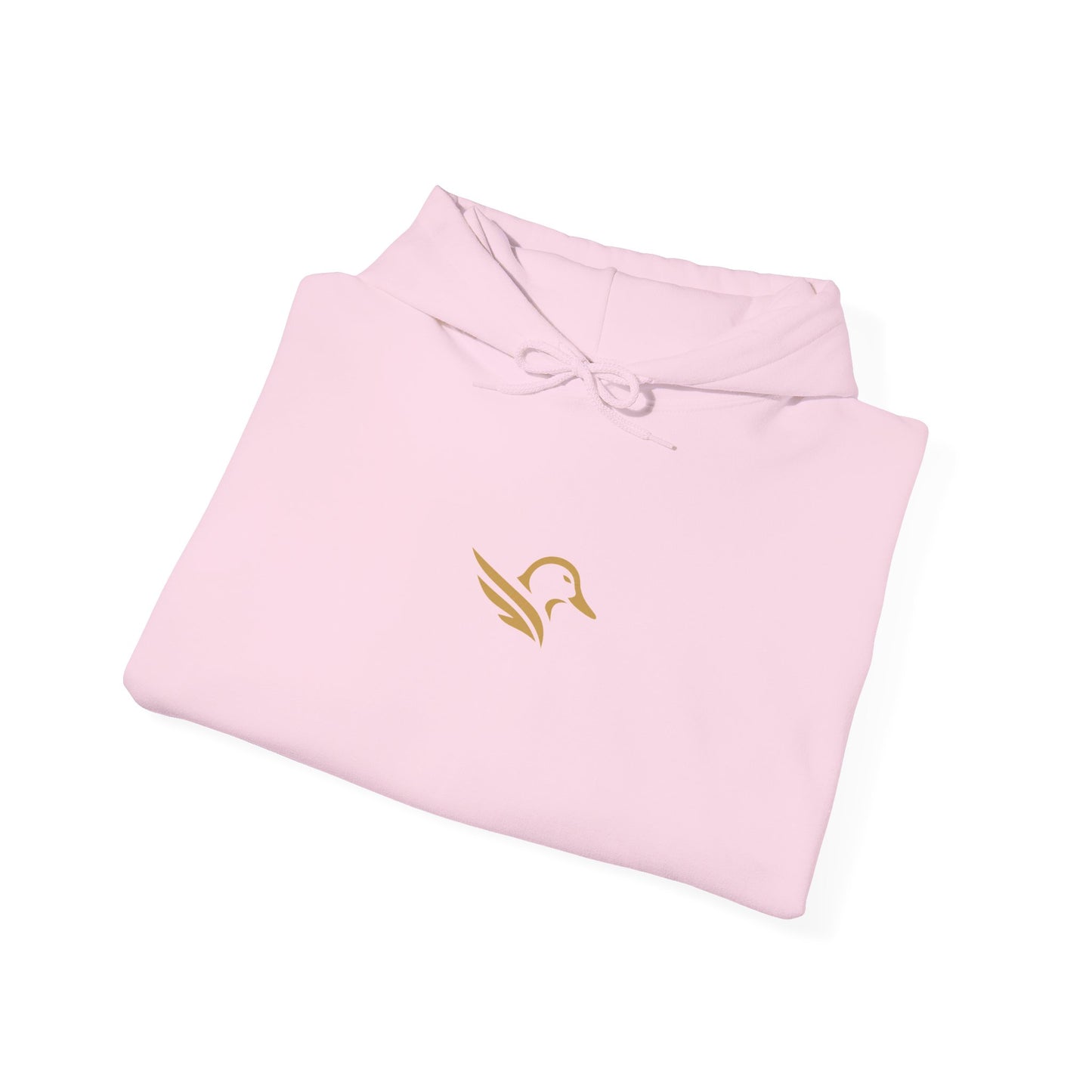 Hoodie — Minimal Gold Duck Emblem Pullover with Sleeve Flag