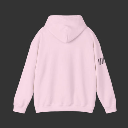 Hoodie — Minimal Gold Duck Emblem Pullover with Sleeve Flag