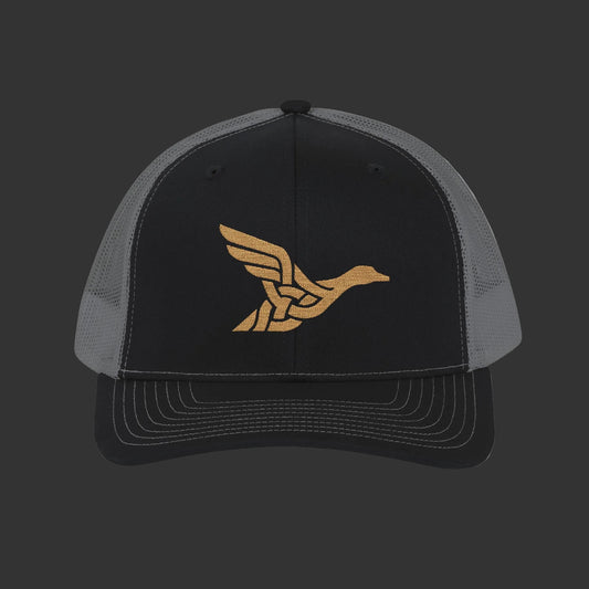 Embroidered Gold Celtic Bird Snapback Trucker Cap
