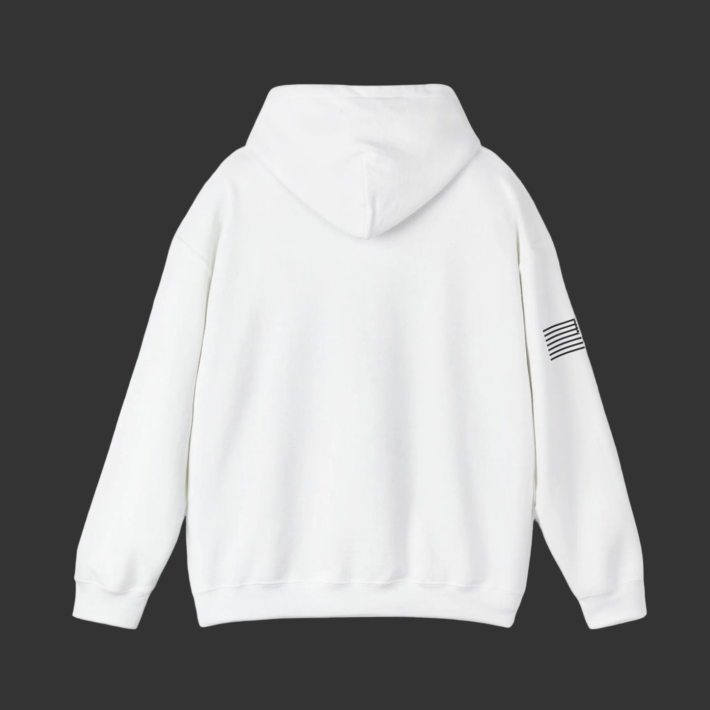 Hoodie — Minimal Gold Duck Emblem Pullover with Sleeve Flag