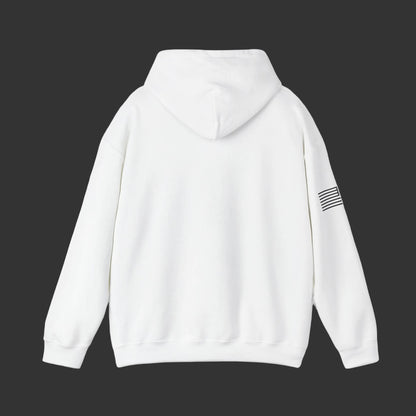 Hoodie — Minimal Gold Duck Emblem Pullover with Sleeve Flag