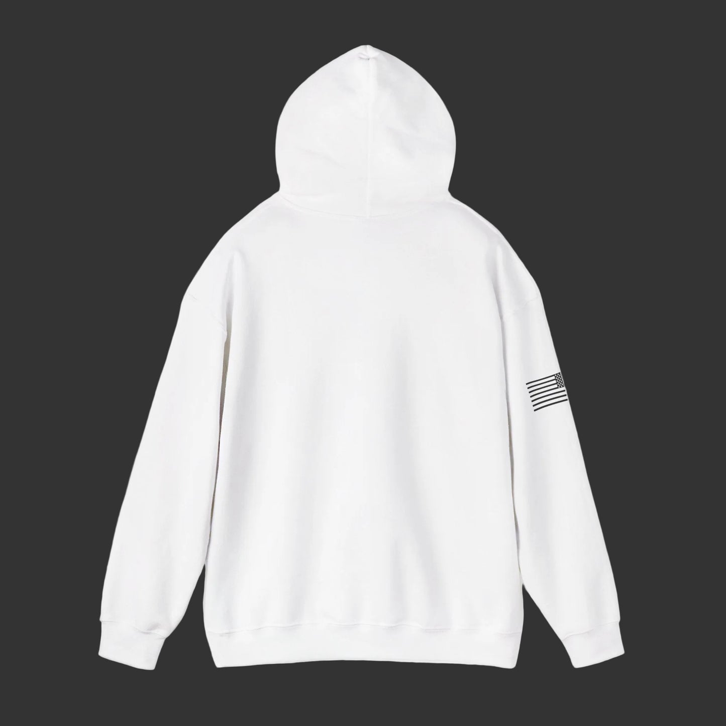 Hoodie — Minimal Gold Duck Emblem Pullover with Sleeve Flag