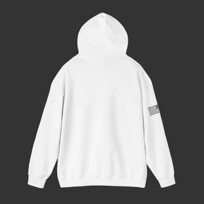 Hoodie — Minimal Gold Duck Emblem Pullover with Sleeve Flag