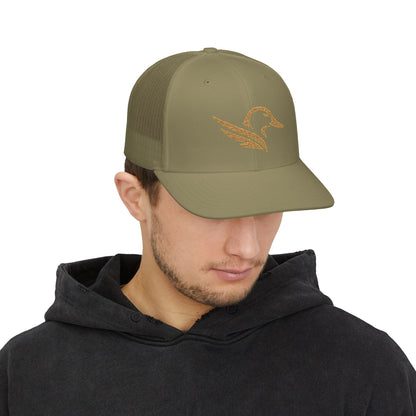 Embroidered Gold Celtic Bird Snapback Trucker Cap