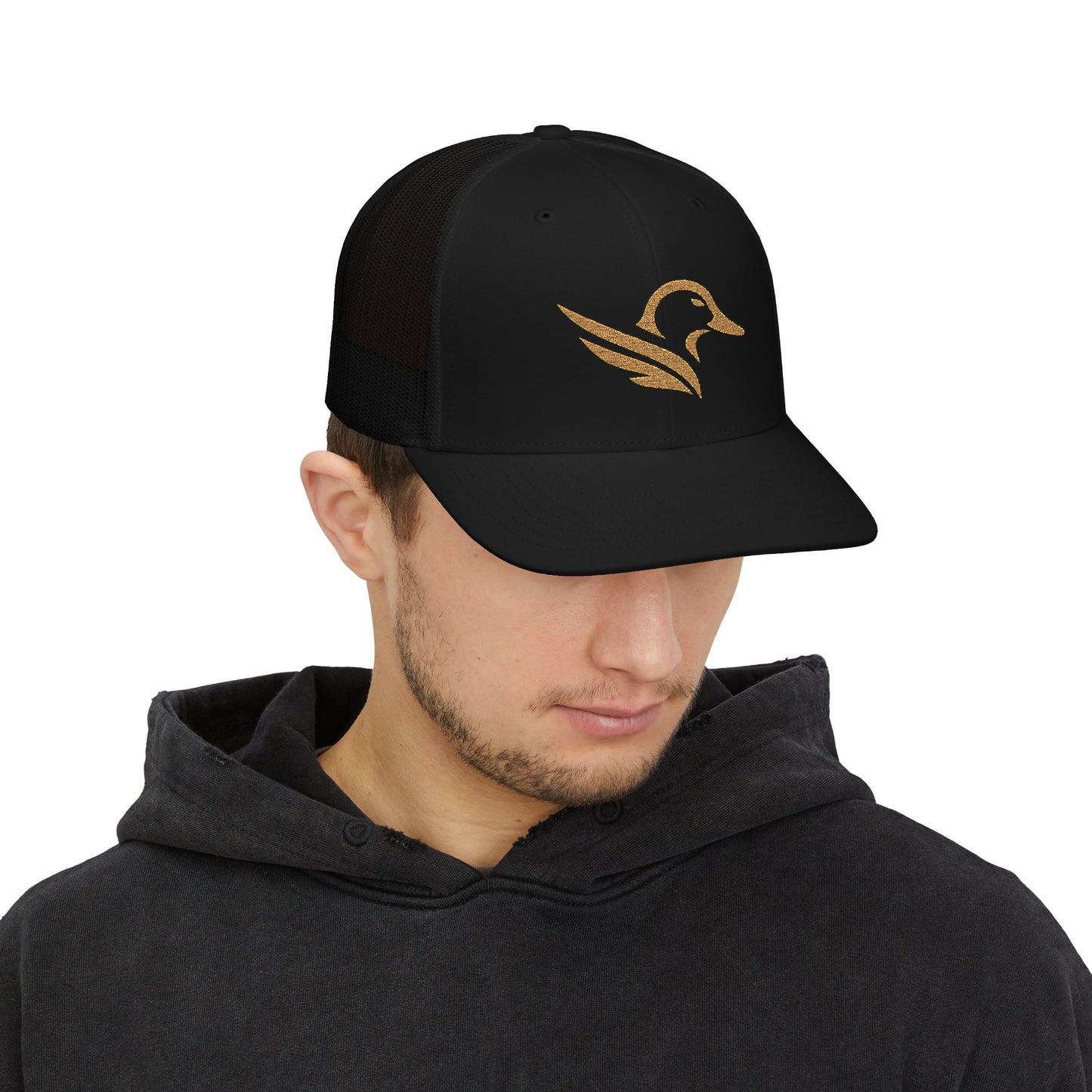 Embroidered Gold Celtic Bird Snapback Trucker Cap