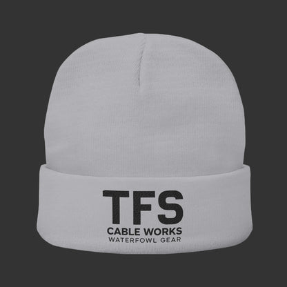 Embroidered TFS Cable Works Knit Beanie — Waterfowl Gear Winter Hat