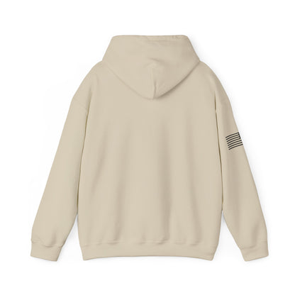 Hoodie — Minimal Gold Duck Emblem Pullover with Sleeve Flag