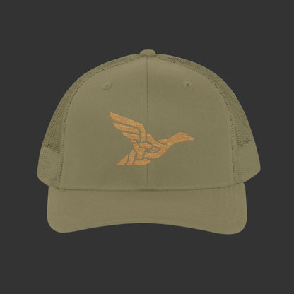 Embroidered Gold Celtic Bird Snapback Trucker Cap