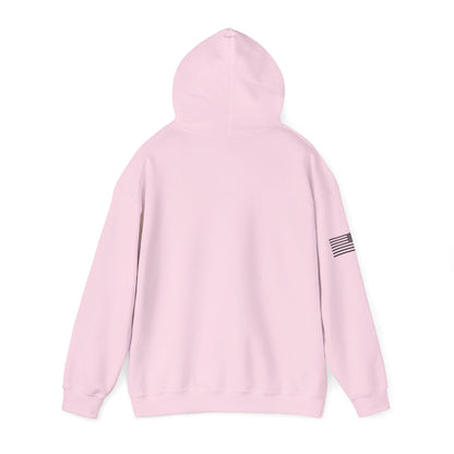 Hoodie — Minimal Gold Duck Emblem Pullover with Sleeve Flag