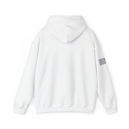 Hoodie — Minimal Gold Duck Emblem Pullover with Sleeve Flag