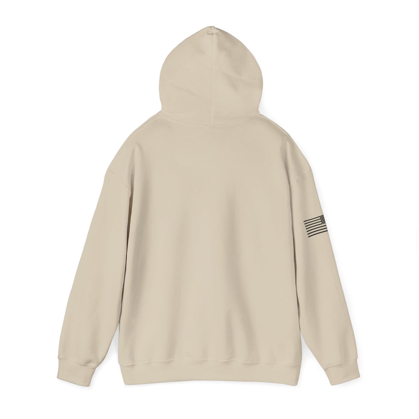 Hoodie — Minimal Gold Duck Emblem Pullover with Sleeve Flag