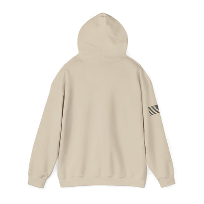 Hoodie — Minimal Gold Duck Emblem Pullover with Sleeve Flag