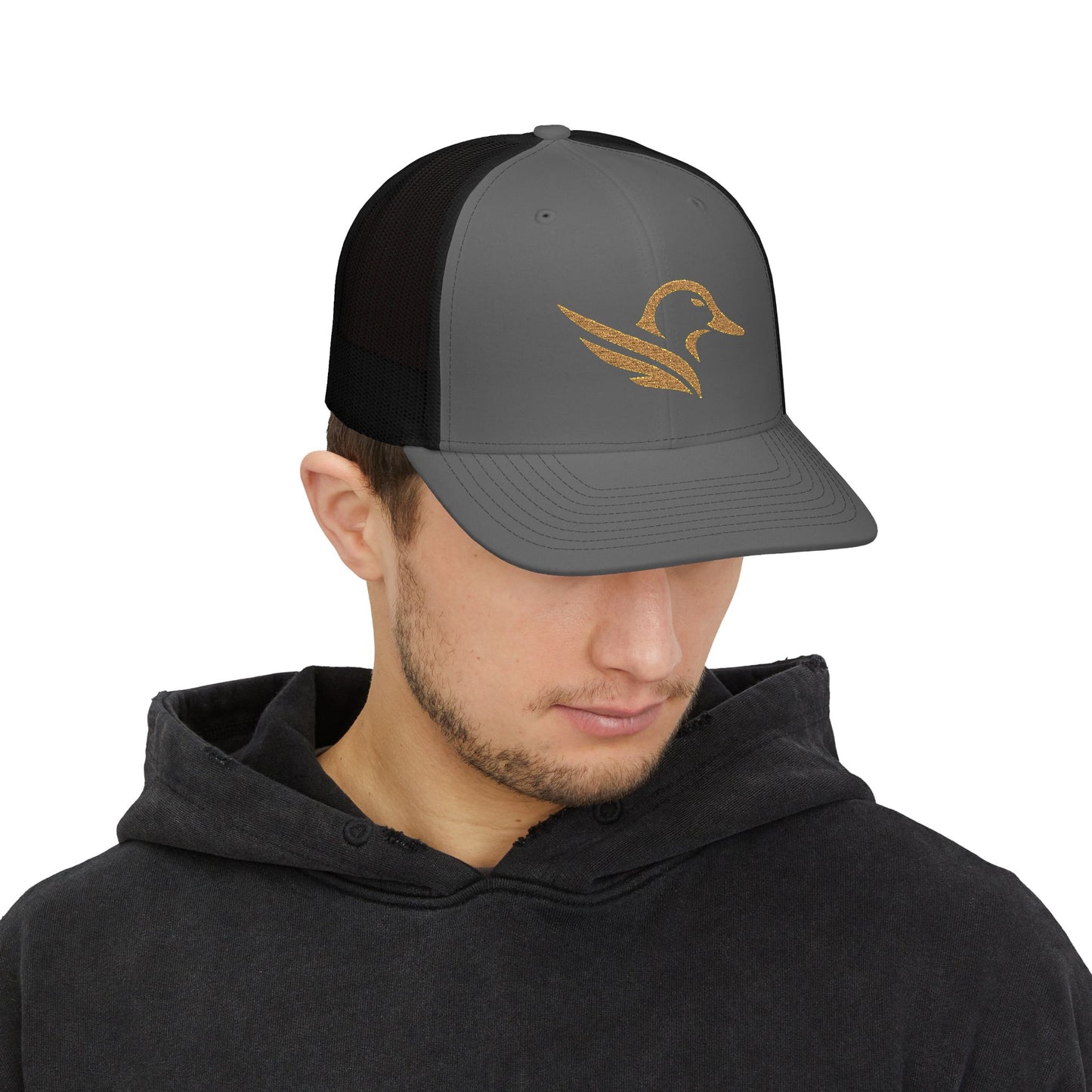 Embroidered Gold Celtic Bird Snapback Trucker Cap
