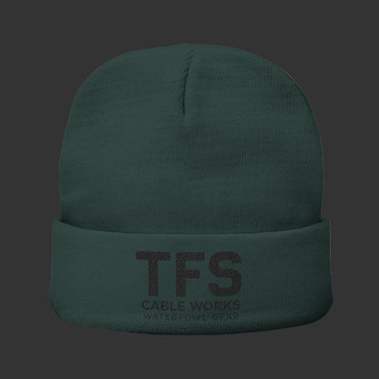 Embroidered TFS Cable Works Knit Beanie — Waterfowl Gear Winter Hat