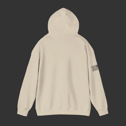 Hoodie — Minimal Gold Duck Emblem Pullover with Sleeve Flag