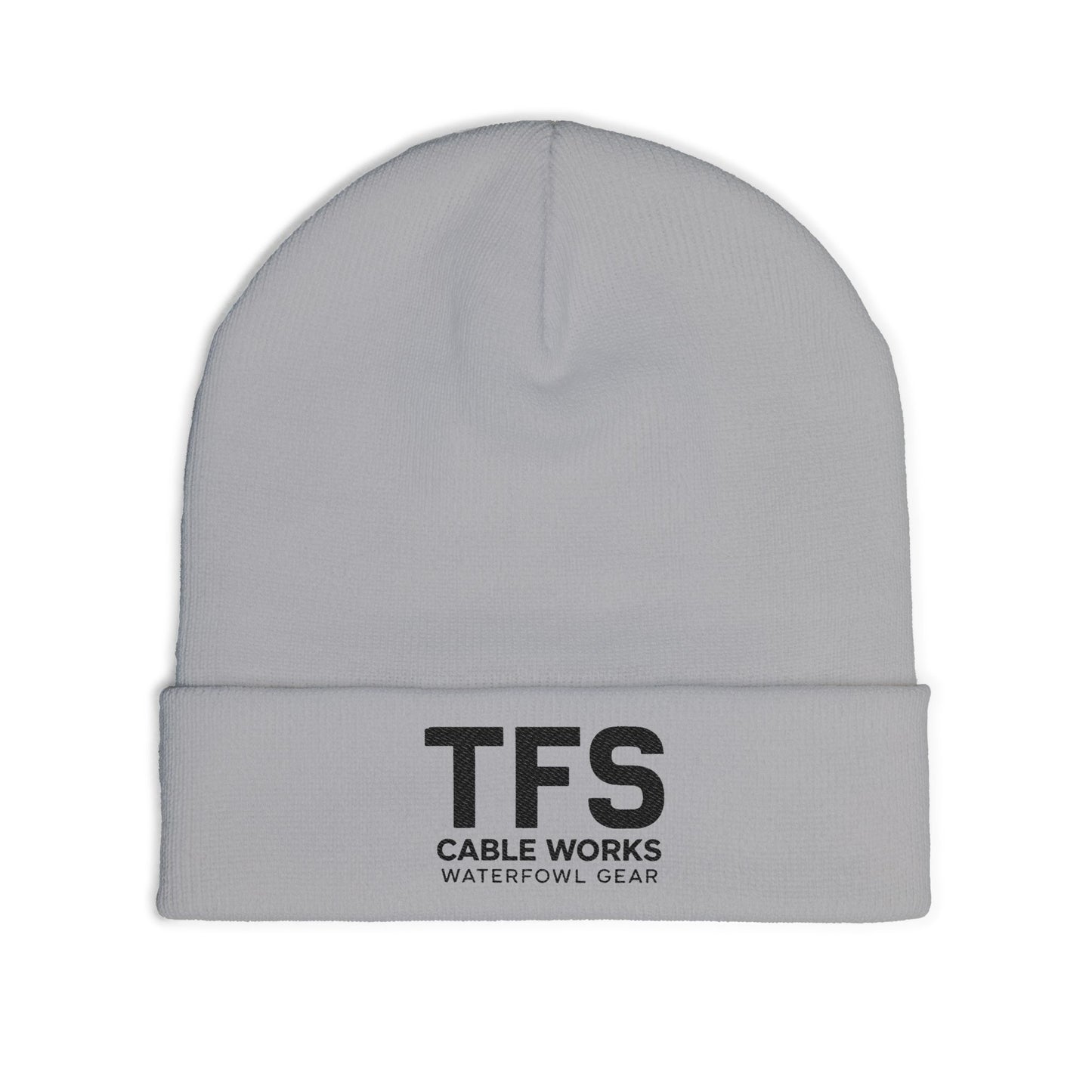 Embroidered TFS Cable Works Knit Beanie — Waterfowl Gear Winter Hat