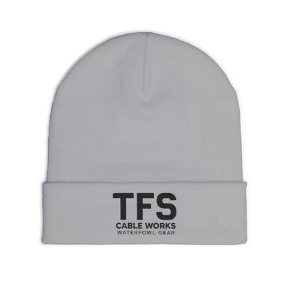 Embroidered TFS Cable Works Knit Beanie — Waterfowl Gear Winter Hat