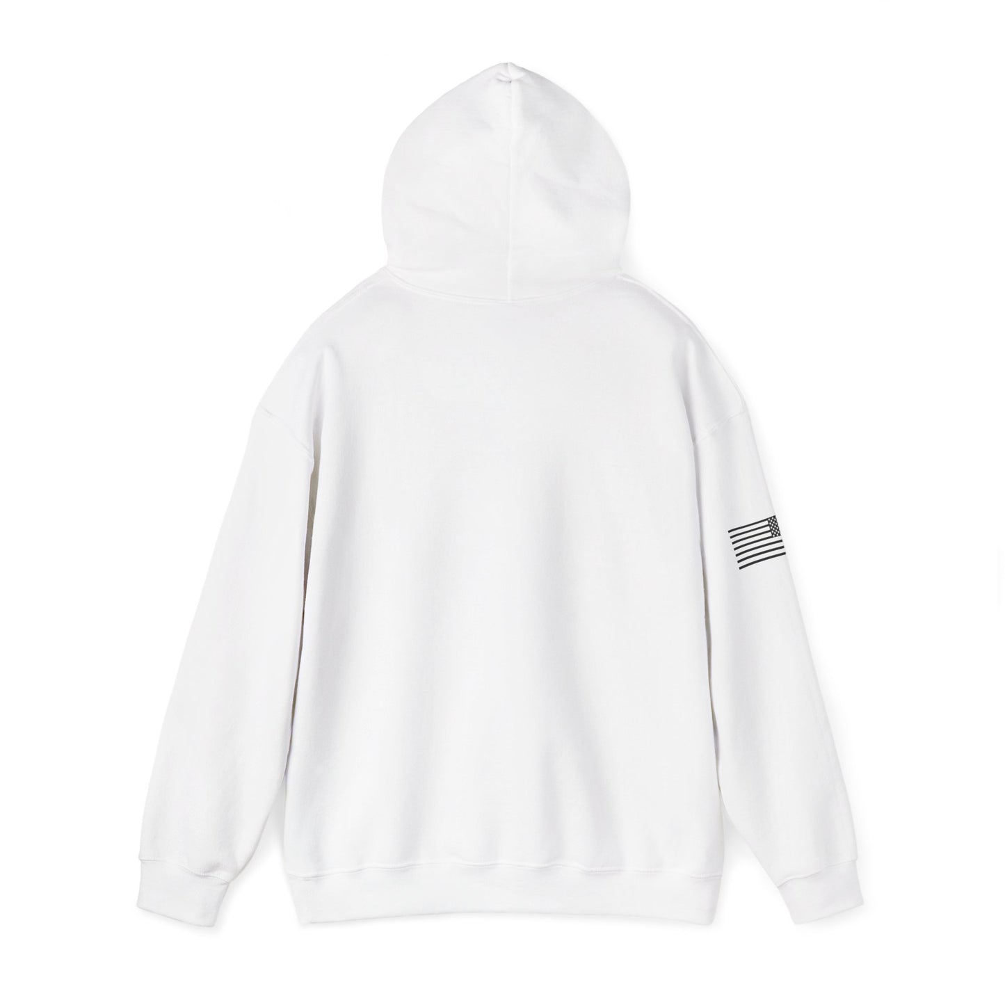Hoodie — Minimal Gold Duck Emblem Pullover with Sleeve Flag